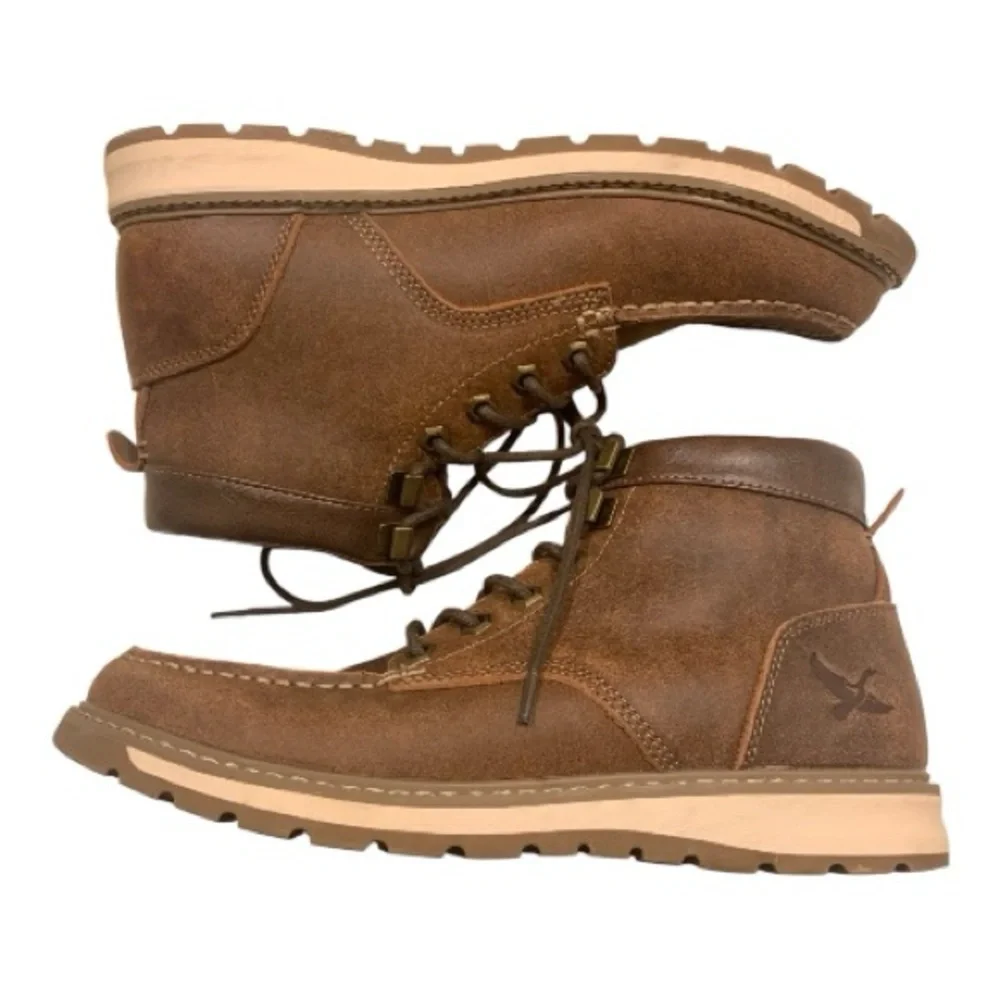 Men’s Eddie Bauer‎ Stahl Peak Men's Brown Leather Boots Lace-Up Size 8M